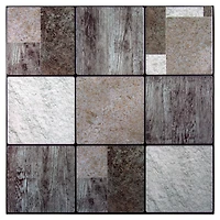Truu Design Woodgrain Embossed Self-Adhesive Peel and Stick Wall Tiles