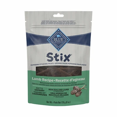 Blue Buffalo Stix Natural Soft-Moist Dog Treats, Lamb Recipe 6-oz Bag, 170g