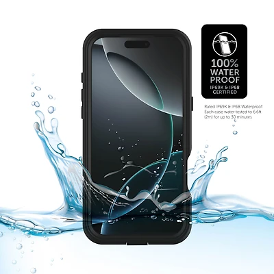 Coque étanche Body Glove Tidal pour iPhone 16 Pro Max - Noir/Transparent