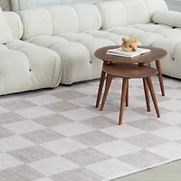 Rug Branch Eclipse Checkered Indoor Area Rug, Beige Brown, Geometric - Living Room, Bedroom, Dining Room, and Office
