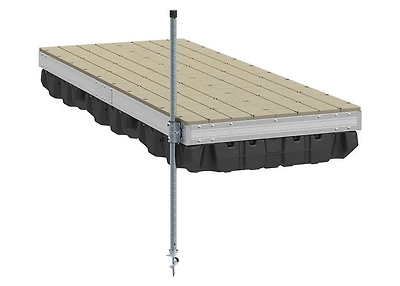 Quai flottant en aluminium avec dessus en résine - 4'x10'