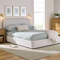 Better Homes & Gardens Juliet King Boucle Platform Bed, Ivory