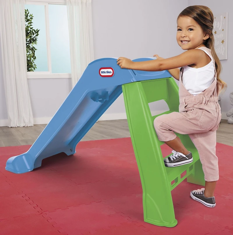 Premier toboggan de Little Tikes - Bleu/vert Se plie et se déplie
