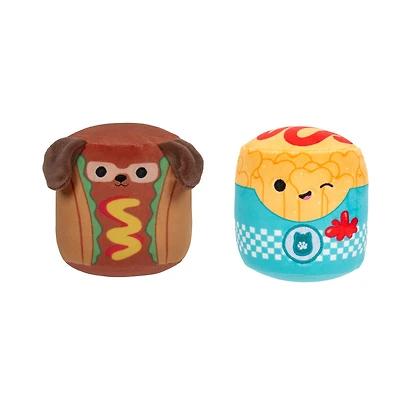Karl Hot Dog + Frannie Fries Chew Mees by Original Squishmallows Pet Toy 2-Pack