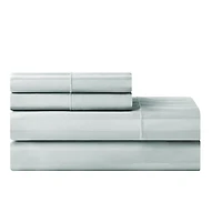 Hotel Style 4-Piece 600 Thread Count Green Stripe Egyptian Cotton Adult Bed Sheet Set, King-Deep Pocket, King Sheet Set