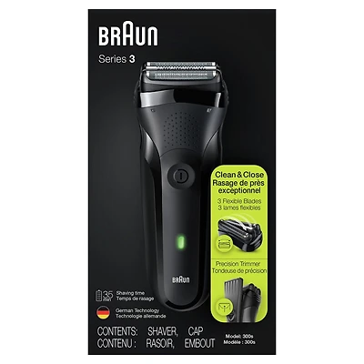 Braun Série 3 300s Rasoir Électrique Rechargeable, Noir