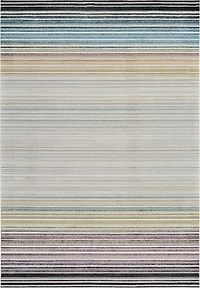 Tapis d'interieur raye Rug Branch Nomad, beige bleu, moderne - Salon, chambre, salle a manger et cuisine