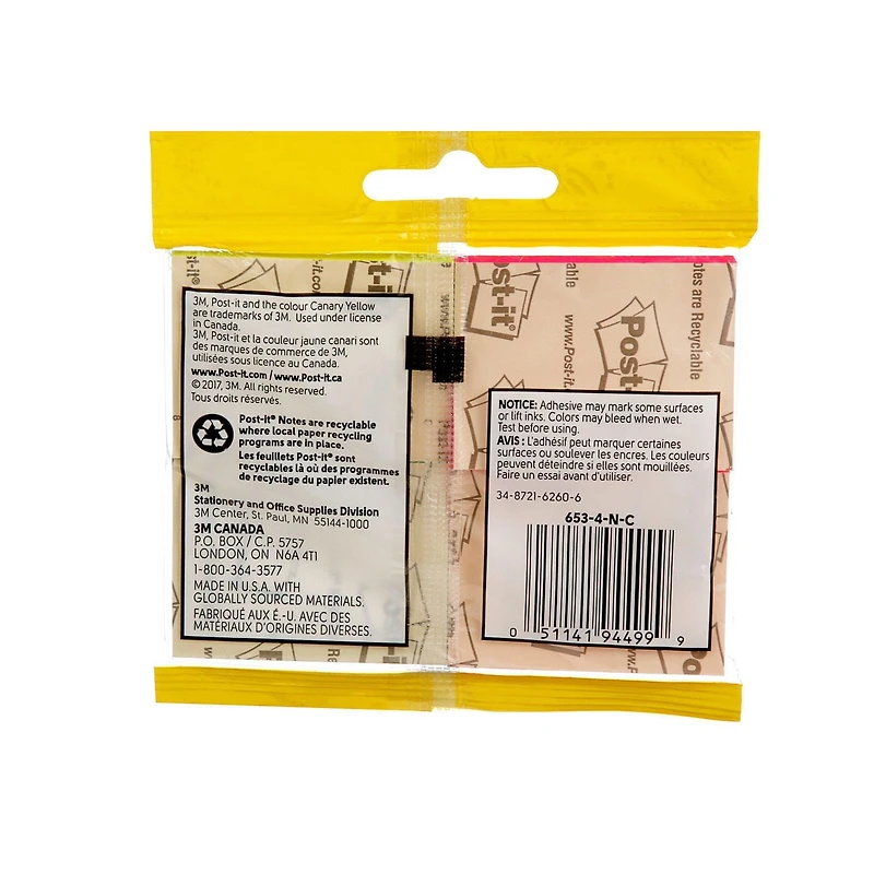 Feuillets Post-it®, collection Cape Town, 4 cm x 5 cm (1 1/2 po x 2 po) 653-4-N-C Post-it(R) Fillets