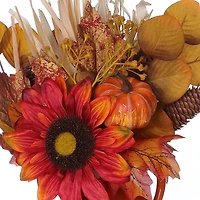 Pot orange avec fleur