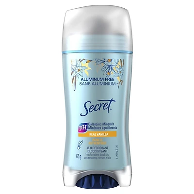 Désodorisant Secret sans aluminium pour femmes, Vanille 68 g