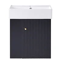Homy Casa 30 in Onyx Black Kitchen Sideboard with Ceramic Sink
