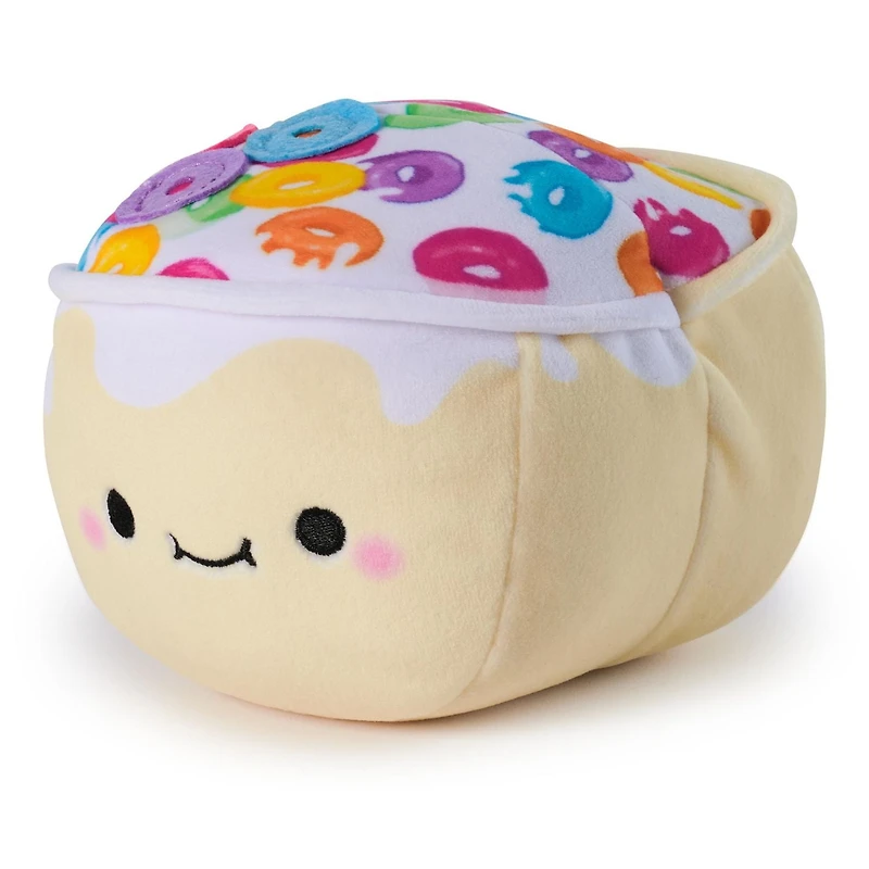Cheeky Chonks Cheeky Os Reversible Plush, Food Plushies, Cheeky Os Plush, Plush Breakfast Cereal, Stuffed Animal Plush Toy for Ages 3 and Up, Rainbow, 4.5”