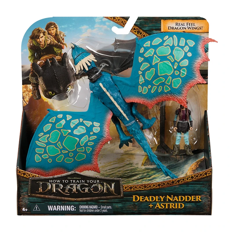 DReamworks Dragons, How to Train Your Dragon, Deadly Nadder & Astrid, duo de figurines articulées Viking, jouets pour enfants à partir de 4 ans