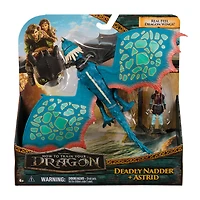 DReamworks Dragons, How to Train Your Dragon, Deadly Nadder & Astrid, duo de figurines articulées Viking, jouets pour enfants à partir de 4 ans