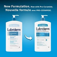 Lubriderm Unscented Lotion, Shea Butter and Glycerin, Dry Skin, Hand, Face Moisturizer, Fragrance Free, 710 mL