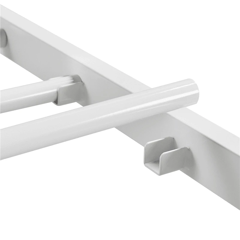 Fullfurnique Cadre de Lit Plateforme en Métal avec Tête et Pied de Lit, Simple, Blanc