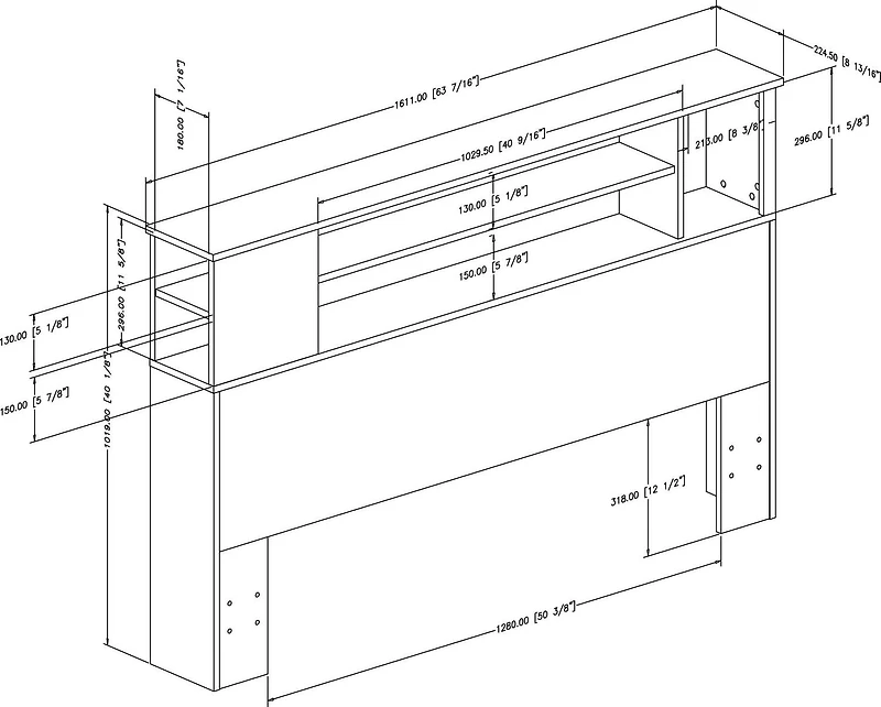 South Shore Vito Full/Queen Bookcase Headboard (54/60'')
