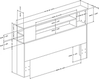 South Shore Vito Full/Queen Bookcase Headboard (54/60'')