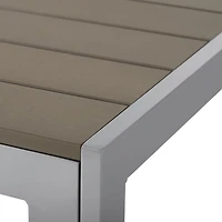 Ensemble de salle à manger de patio CorLiving Gallant 3 pièces en aluminium argenté et polybois taupe avec table carrée