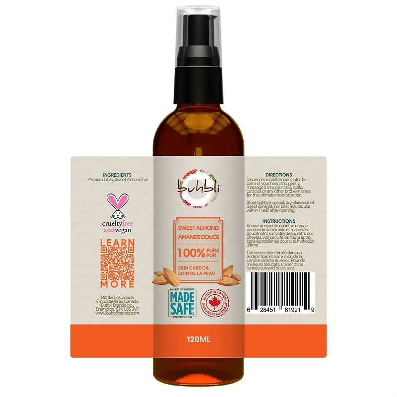 Buhbli Brands - Sweet Almond Oil, 120ml