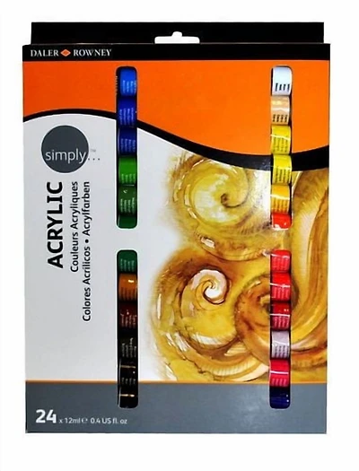 Coffret de 24 couleurs acryliques 12 ml Simply