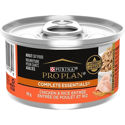 Purina Pro Plan Complete Essentials Chicken & Rice Entrée in Gravy, Wet Cat Food 85 g
