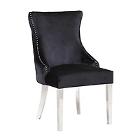 PLATA IMPORT- STONEFORT  DINING CHAIR  IN BLACK - STEEL LEGS