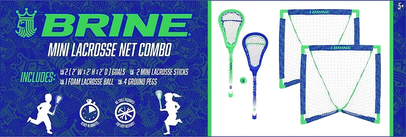 Brine Junior Lacrosse Game Set - 2 Nets, 2 Sticks, 1 Ball!