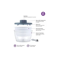 Salton Cordless Rechargable Salad Spinner, SP2109