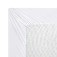 Literie Marina Decoration, 600 fils au pouce carré, ultra douce, à poches profondes, en coton percale à fibres longues, toutes saisons, couleur blanche