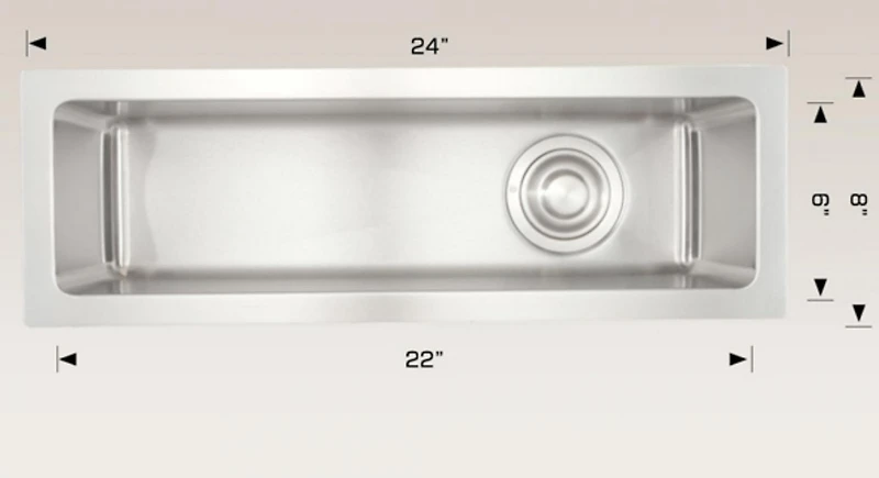 American Imaginations 24 pouces. W Évier de cuisine en acier inoxydable approuvé CSA avec 1 bol et calibre 16AI-34865
