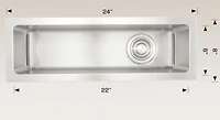 American Imaginations 24 pouces. W Évier de cuisine en acier inoxydable approuvé CSA avec 1 bol et calibre 16AI-34865