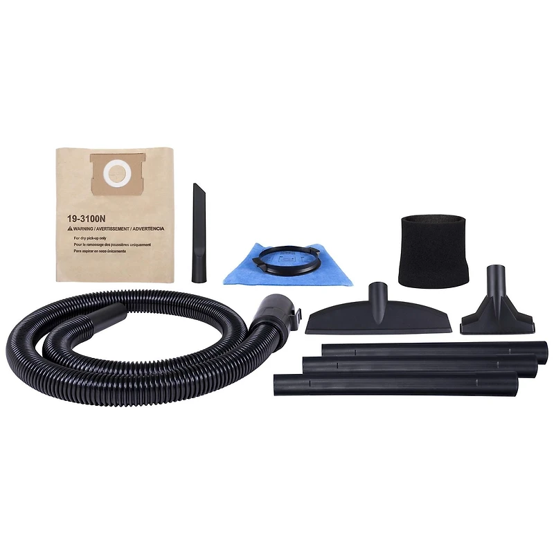 Hyper Tough 5 Gallon Stainless Steel Wet/Dry Vacuum, Hyper Tough 18.9L (5 Gal.) 4.0 Peak Horsepower Wet/Dry Vacuum with accessories