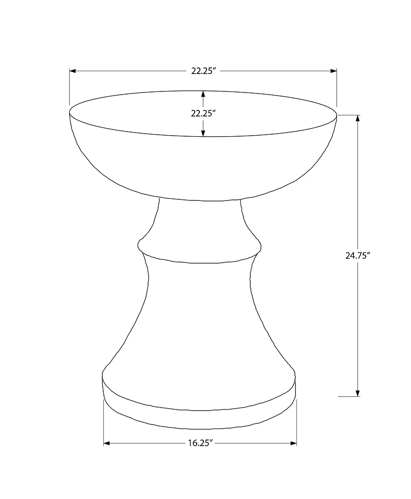 Monarch Specialties - Table D'Appoint, 25"H, Intérieur Ou Extérieur, Table D'Appoint, Bout, Chambre À Coucher, Salon, Table De Nuit, Rond, Blanc, Contemporain, Moderne