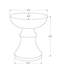 Monarch Specialties - Table D'Appoint, 25"H, Intérieur Ou Extérieur, Table D'Appoint, Bout, Chambre À Coucher, Salon, Table De Nuit, Rond, Blanc, Contemporain, Moderne