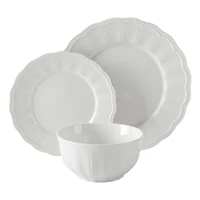 Hometrends 12 Piece Scallop Rim Dinnerware Set