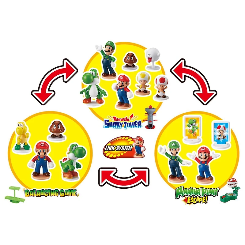 Epoch Games Jeu d'équilibre Super Mario Scène souterraine, jeu d'adresse sur table avec figurines d'action Super Mario à collectionner