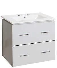 American Imaginations 37.75-in. W Floor Mount Dawn Grey Vanity Set For 1 Hole Drilling Beige Top Biscuit UM Sink AI-18588