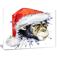 Impression sur toile « singe habillé en père noël » Design Art
