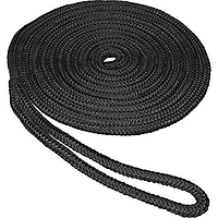 Corde d’amarrage à double tresse de première qualité 1,3 cm x 4,6 m (1/2 po x 15 pi), noir, 100 % en nylon