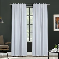 Baker 100% Blackout Back Tab Curtain Panel 52" x 95" in White
