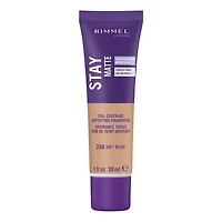 Rimmel Fond de teint Stay Matte, formule légère et soyeuse, mousse liquide légère et complexe anti-pollution, tenue de 24H, 100% Sans Cruauté Finition mate fraîche & naturelle
