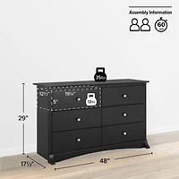 Prepac 23 in W x 29 in H x 16 in D Sonoma 3-Drawer Tall Nightstand