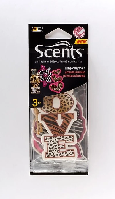 Auto Expressions Scents Air Freshner Novelty Paper, Animal Print - Pack of 3