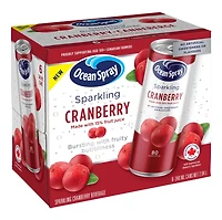 Ocean Spray Boisson Pétillante canneberge 6PK, recyclable, canettes, ne contient pas d’allergènes Ocean Spray boisson pétillante canneberge 6PK