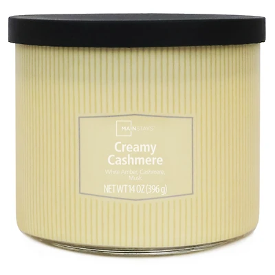 Bougie parfumée Mainstays à 3 mèches, enveloppée texturée Cachemire crémeux, 14 oz MAINSTAYS PL CACHEMIRE CRÈME