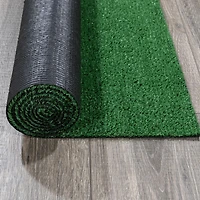 Garden Grass Collection Solid Design Rug, Green