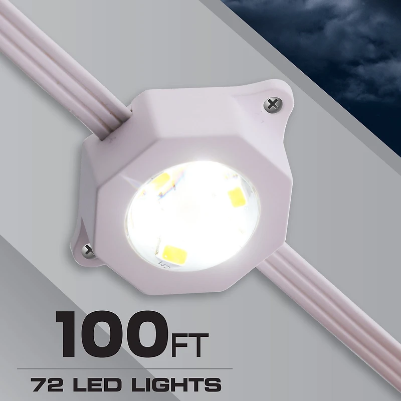 Monster Smart Permanent Outdoor Lights, 100ft, 72 LED RGBIC+ Multiwhite, All-Weather Water-Resistant, App & Voice Control, Perfect for Holidays and Year-Round Use