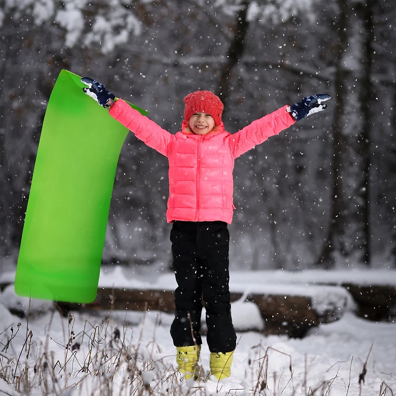 Era Turbo Carpet Snow Slider, Lightweight Winter Sled for Kids, Ages 6+, with Grip Handles, 48" Green, Turbo Carpet, 48 in