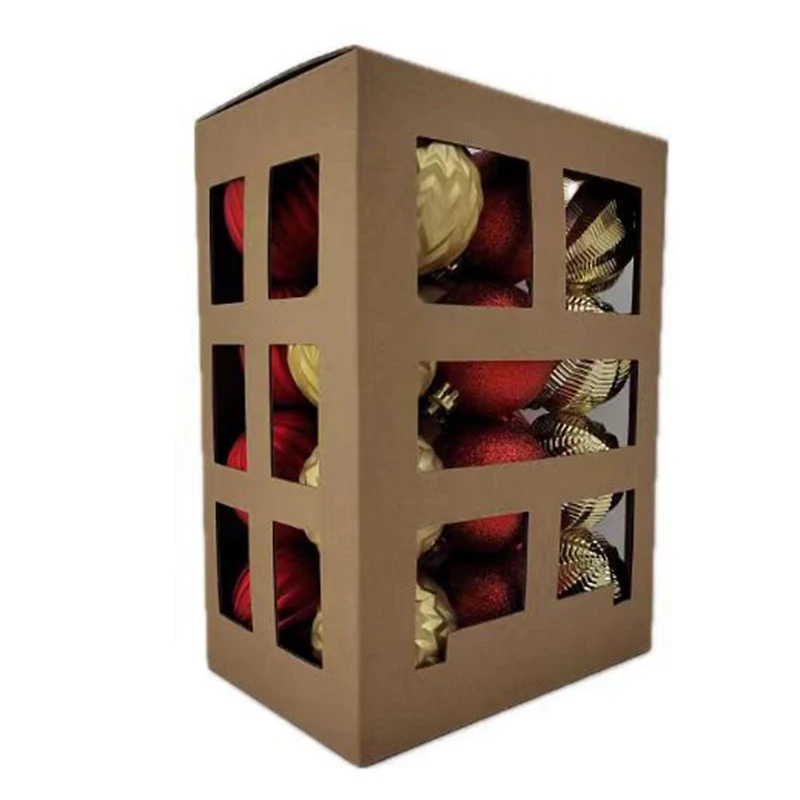 Holiday Time 24 Count Shatterproof Ornaments-Red/Gold, 24 pieces